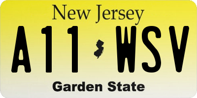 NJ license plate A11WSV