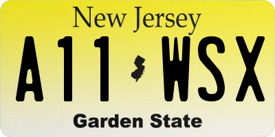 NJ license plate A11WSX