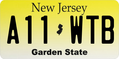 NJ license plate A11WTB