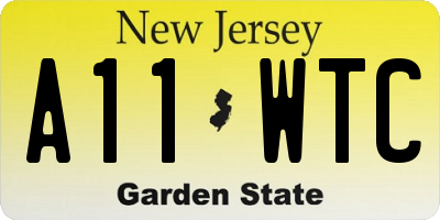 NJ license plate A11WTC