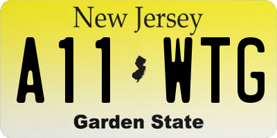 NJ license plate A11WTG