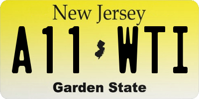 NJ license plate A11WTI