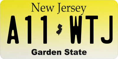 NJ license plate A11WTJ