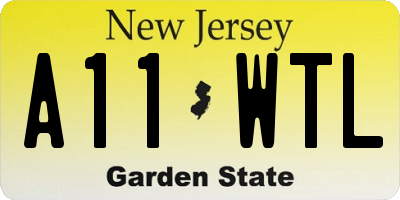 NJ license plate A11WTL