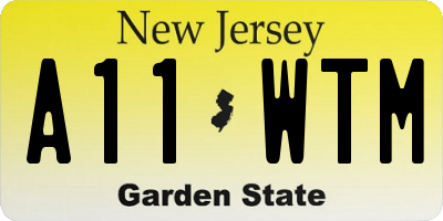 NJ license plate A11WTM