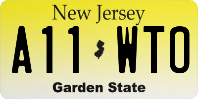 NJ license plate A11WTO