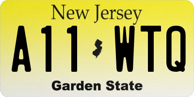 NJ license plate A11WTQ