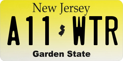 NJ license plate A11WTR