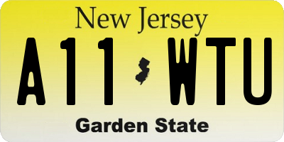 NJ license plate A11WTU