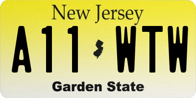 NJ license plate A11WTW