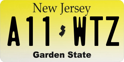 NJ license plate A11WTZ