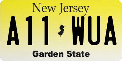 NJ license plate A11WUA