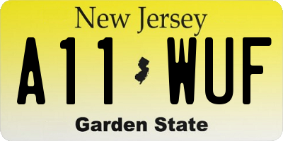 NJ license plate A11WUF
