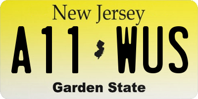 NJ license plate A11WUS