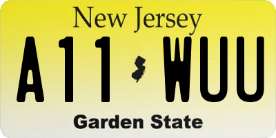 NJ license plate A11WUU