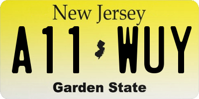 NJ license plate A11WUY