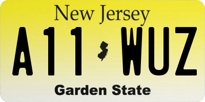 NJ license plate A11WUZ