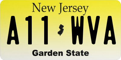 NJ license plate A11WVA