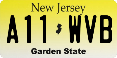 NJ license plate A11WVB