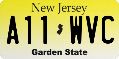 NJ license plate A11WVC