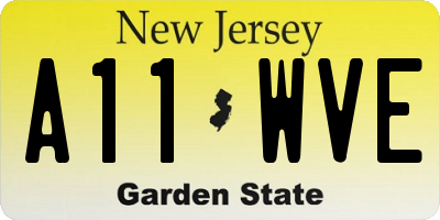NJ license plate A11WVE