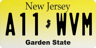 NJ license plate A11WVM