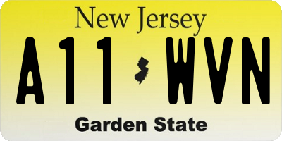 NJ license plate A11WVN