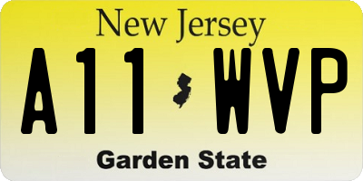 NJ license plate A11WVP