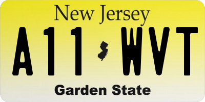 NJ license plate A11WVT