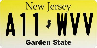 NJ license plate A11WVV