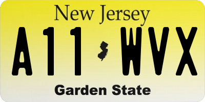 NJ license plate A11WVX
