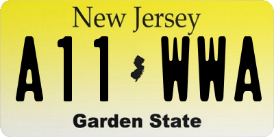 NJ license plate A11WWA