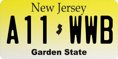 NJ license plate A11WWB