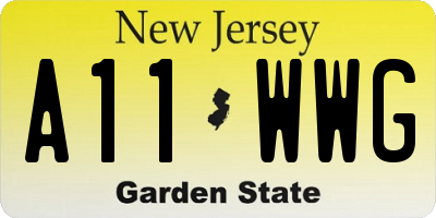 NJ license plate A11WWG