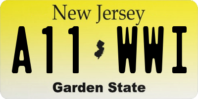 NJ license plate A11WWI
