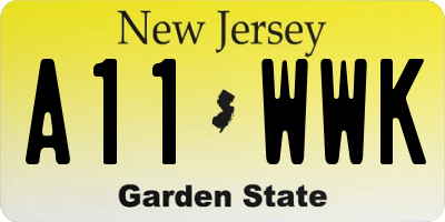 NJ license plate A11WWK