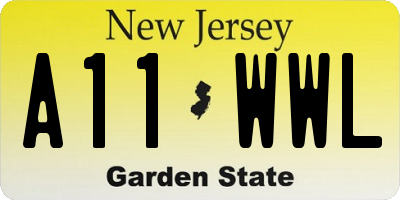 NJ license plate A11WWL