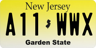 NJ license plate A11WWX