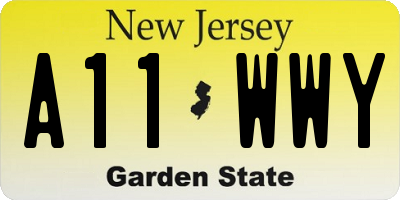 NJ license plate A11WWY