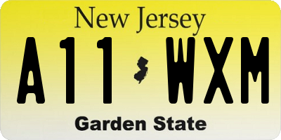NJ license plate A11WXM
