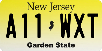NJ license plate A11WXT