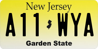 NJ license plate A11WYA