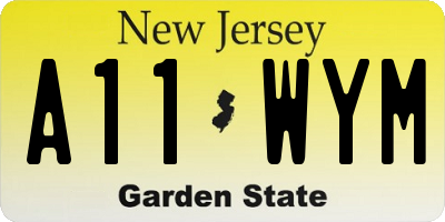 NJ license plate A11WYM