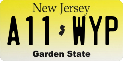 NJ license plate A11WYP