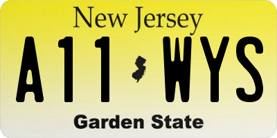 NJ license plate A11WYS