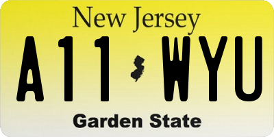 NJ license plate A11WYU