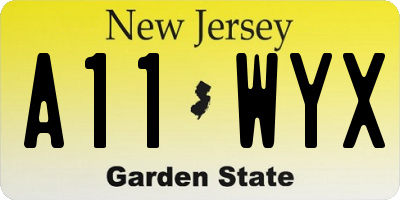 NJ license plate A11WYX