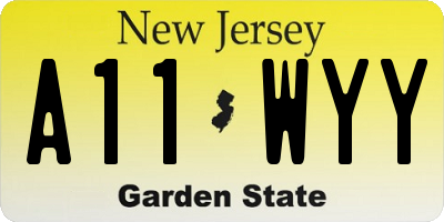 NJ license plate A11WYY