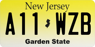 NJ license plate A11WZB