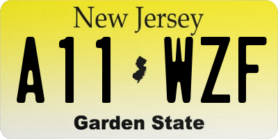 NJ license plate A11WZF